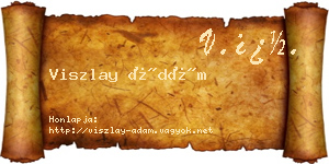 Viszlay Ádám névjegykártya