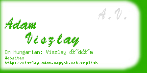 adam viszlay business card